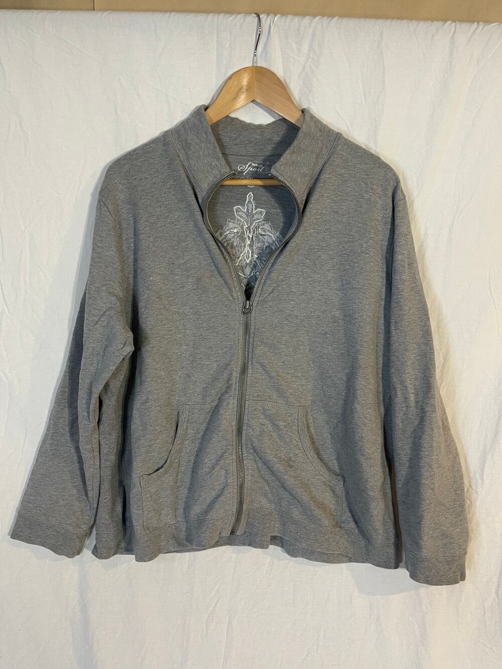 Style and Co Sport womens 1x grey jacket